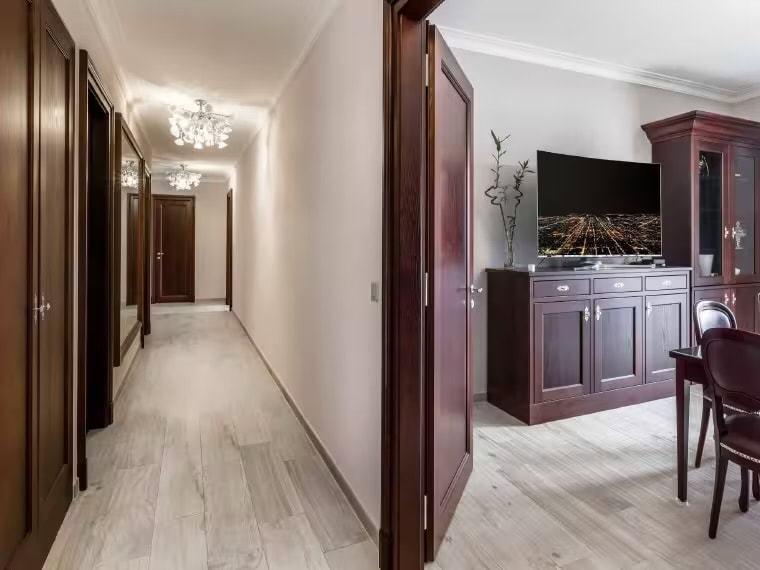 Entrance corridor opening onto the living room