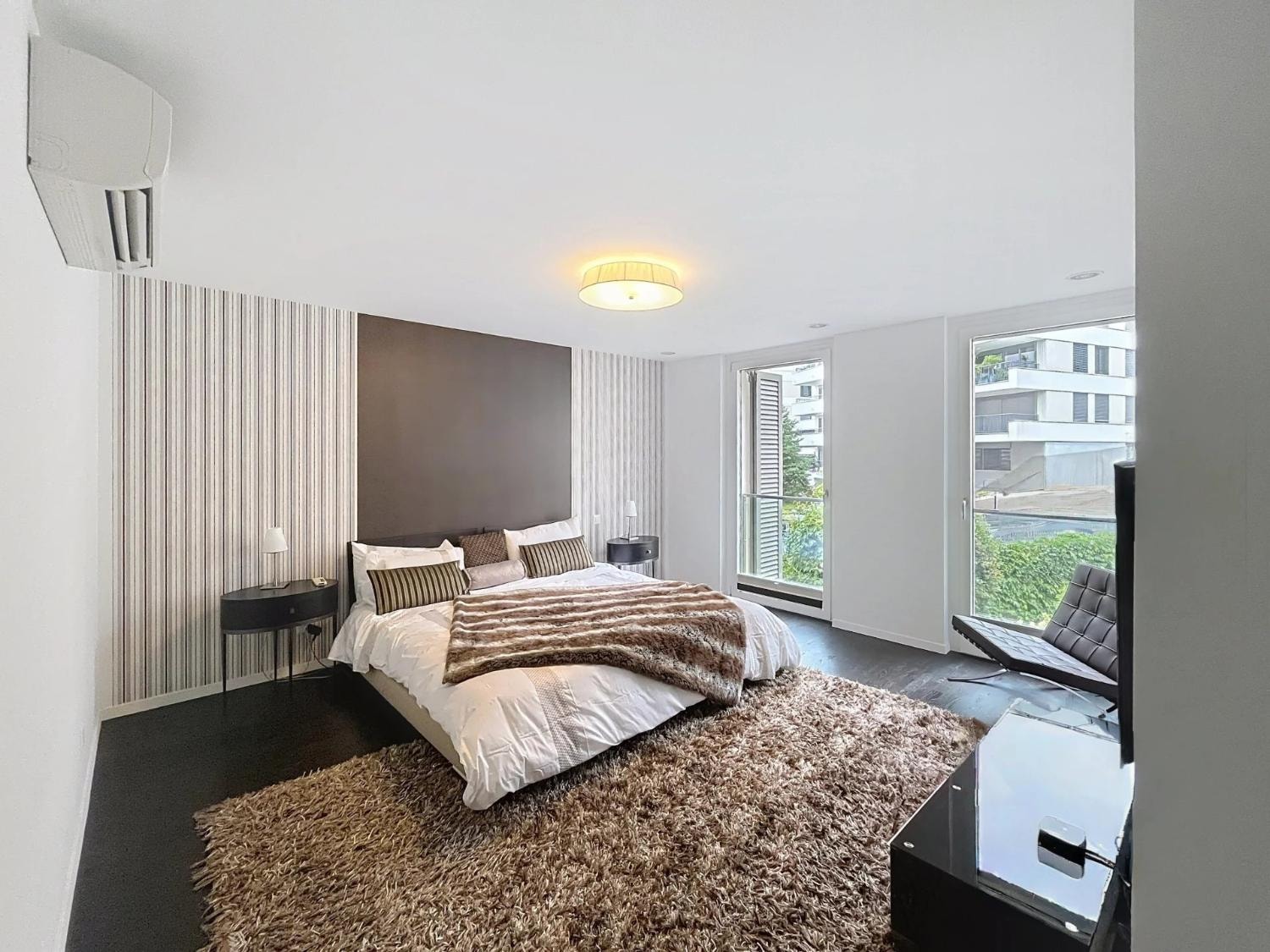 Second bedroom with garden views, Le National residence, Montreux